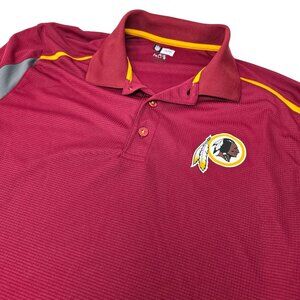 Washington Redskins Polo‎ Shirt Medium Logo Burgandy Short Sleeve NFL Team